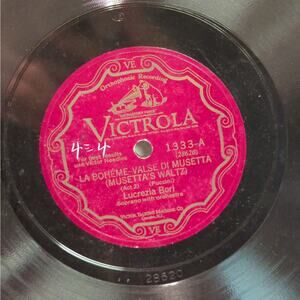 Vintage 78 Record LP Album Disc Shellac Vinyl Lucrezia Bori Soprano Spanish